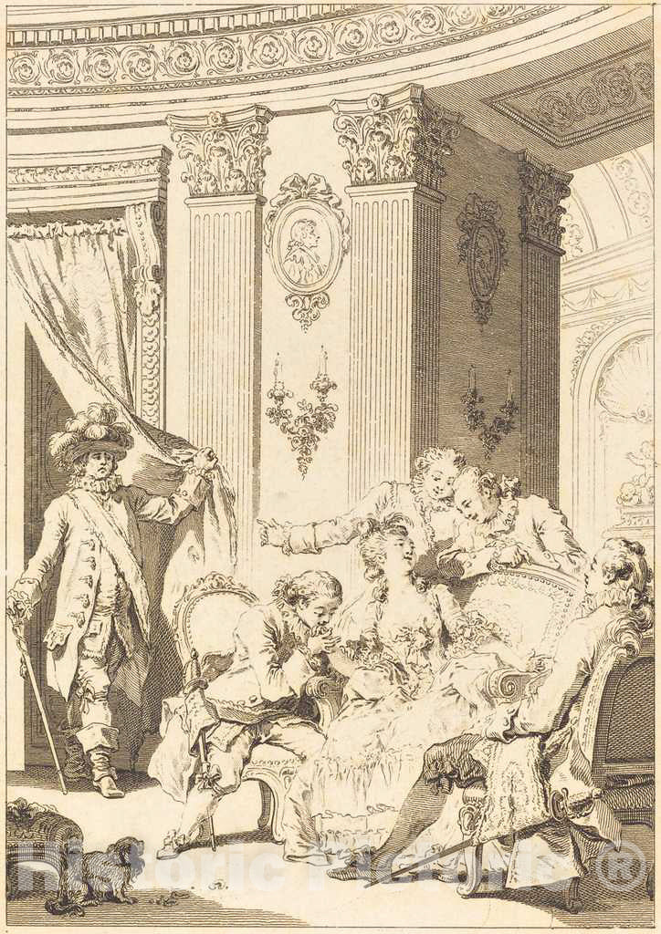 Art Print : Tilliard and Duclos After Fragonard, Le mari confesseur - Vintage Wall Art