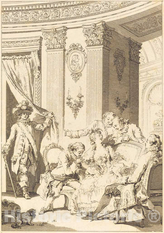 Art Print : Tilliard and Duclos After Fragonard, Le mari confesseur - Vintage Wall Art