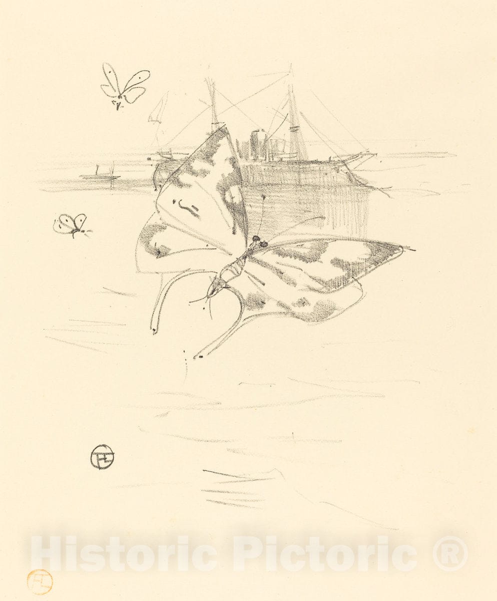 Art Print : Henri de Toulouse-Lautrec, Les Papillons, 1895 - Vintage Wall Art