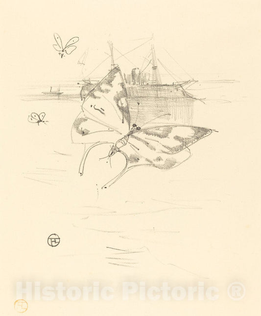 Art Print : Henri de Toulouse-Lautrec, Les Papillons, 1895 - Vintage Wall Art