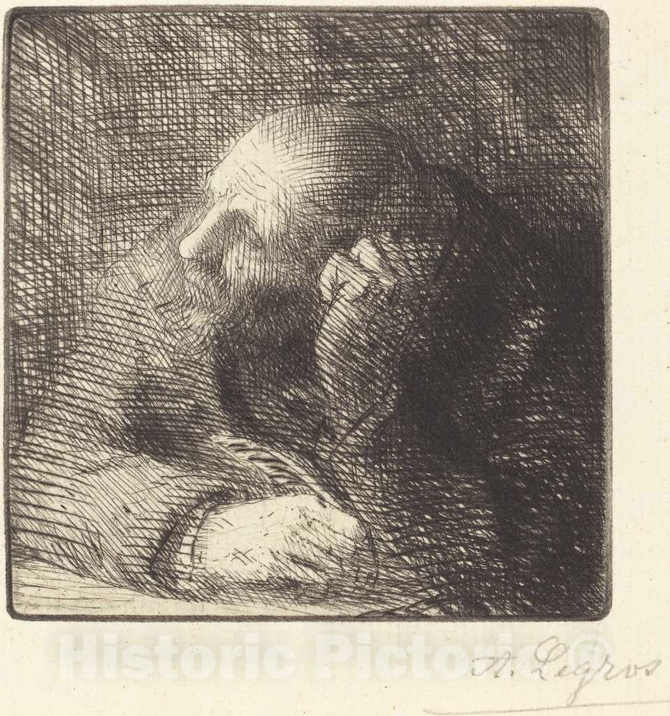 Art Print : Alphonse Legros, Meditation (La Meditation) - Vintage Wall Art