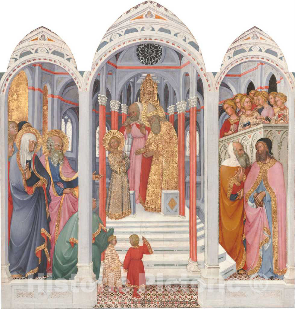 Art Print : Paolo di Giovanni Fei, The Presentation of The Virgin in The Temple, 1398-1399 - Vintage Wall Art