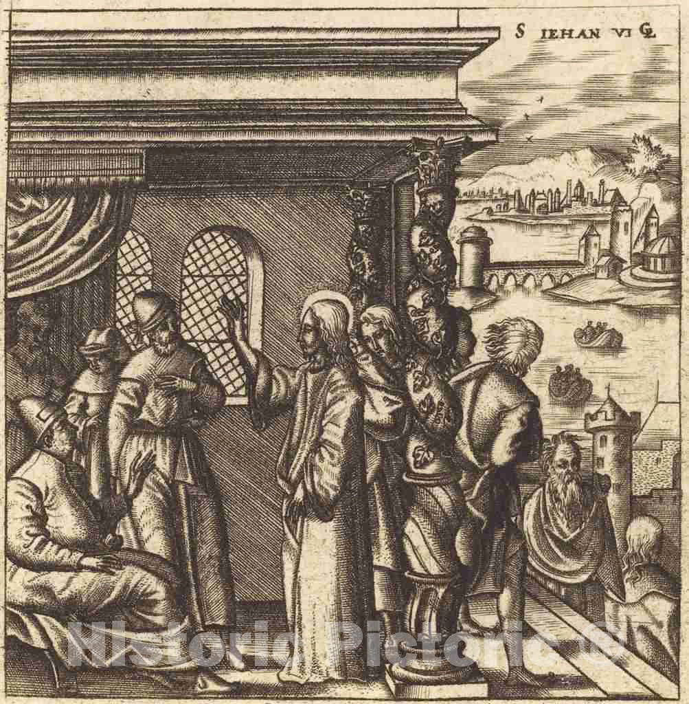 Art Print : LÃ©onard Gaultier, Christ Teaching in The Synagogue, c.1578 - Vintage Wall Art