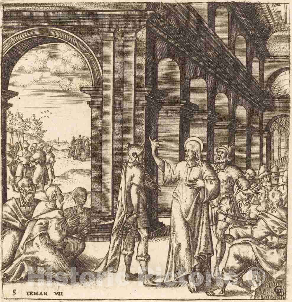 Art Print : LÃ©onard Gaultier, Christ at The Feast of Tabernacles, c.1578 - Vintage Wall Art