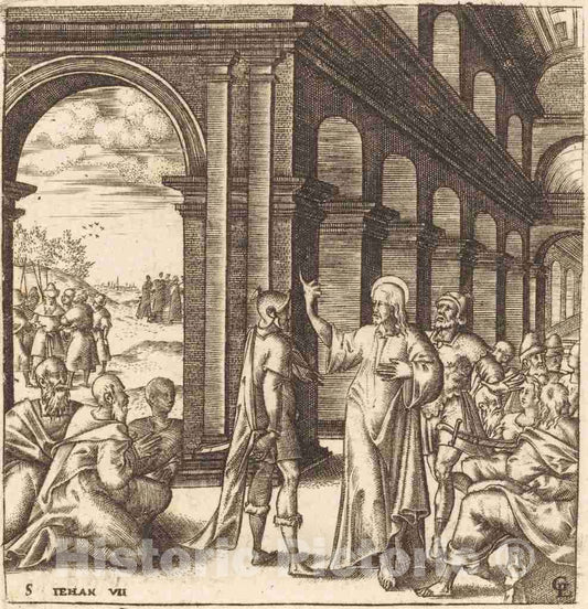 Art Print : LÃ©onard Gaultier, Christ at The Feast of Tabernacles, c.1578 - Vintage Wall Art