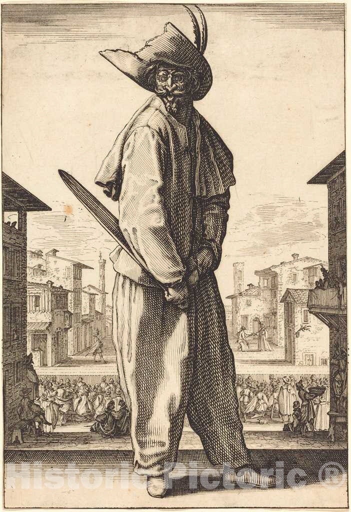 Art Print : Jacques Callot, Zanni, c.1619 - Vintage Wall Art