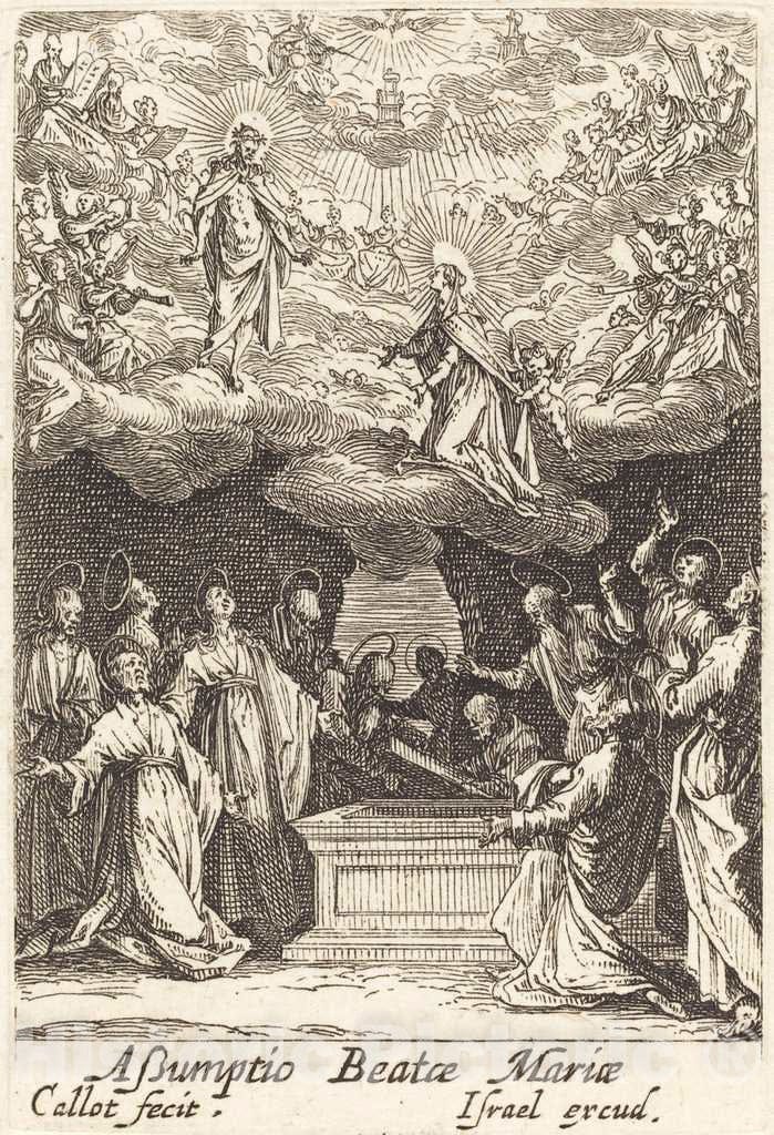 Art Print : Jacques Callot, The Assumption of The Virgin, in or After 1630 - Vintage Wall Art