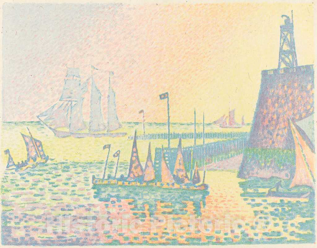 Art Print : Paul Signac, Evening (Le soir), 1898 - Vintage Wall Art