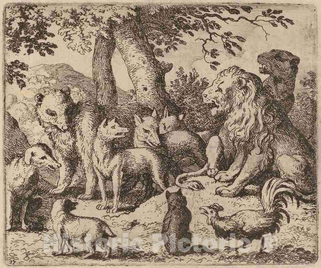 Art Print : Allart Van Everdingen, Reynard Attempts to Clear Himself, c.1651 - Vintage Wall Art