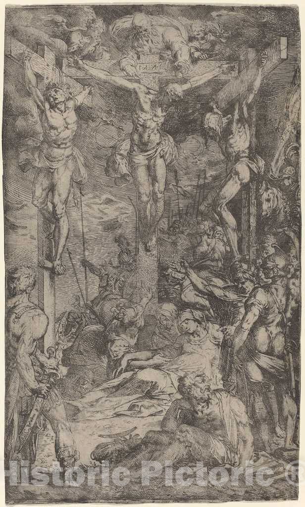 Art Print : Bernardino Poccetti, The Crucifixion - Vintage Wall Art