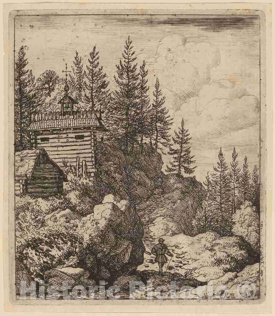 Art Print : Allart Van Everdingen, Chapel, c.1651 - Vintage Wall Art