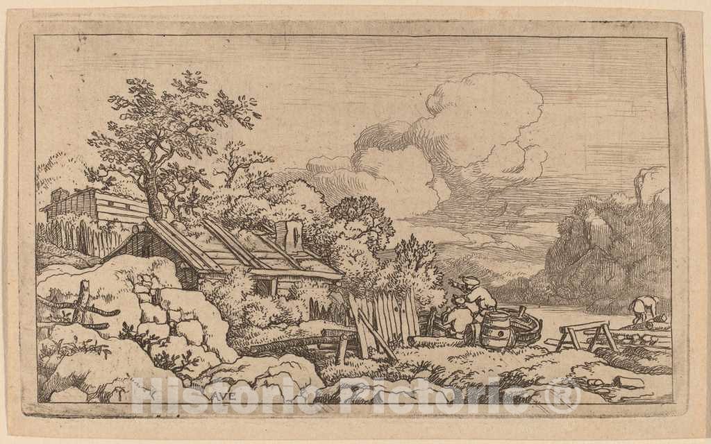 Art Print : Allart Van Everdingen, Carpenter's Hut, c.1651 - Vintage Wall Art