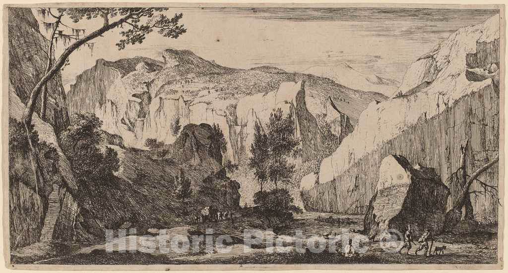 Art Print : Roelant Roghman and Melchior KÃ¼sel, Rocky Landscape: pl.2 - Vintage Wall Art