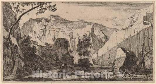 Art Print : Roelant Roghman and Melchior KÃ¼sel, Rocky Landscape: pl.2 - Vintage Wall Art