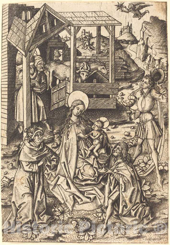 Art Print : The Adoration of The Magi - Vintage Wall Art