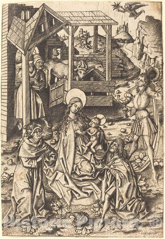 Art Print : The Adoration of The Magi - Vintage Wall Art