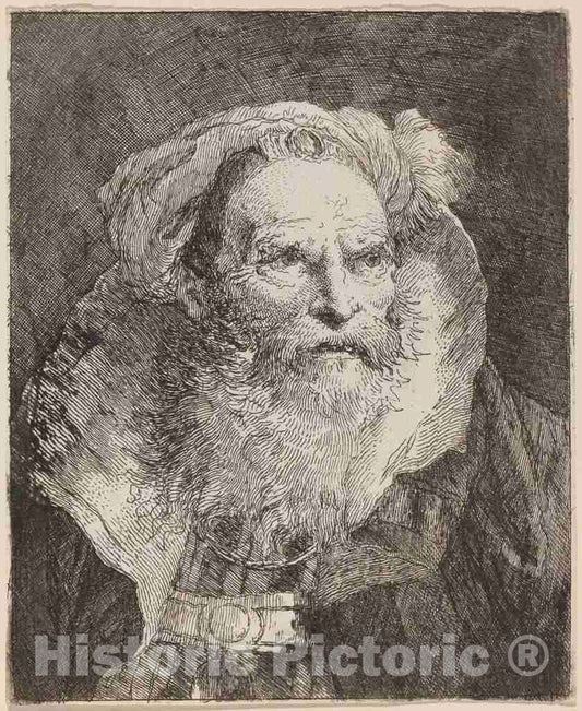 Art Print : Giovanni Domenico Tiepolo, Old Man Meditating, c. 1762 - Vintage Wall Art
