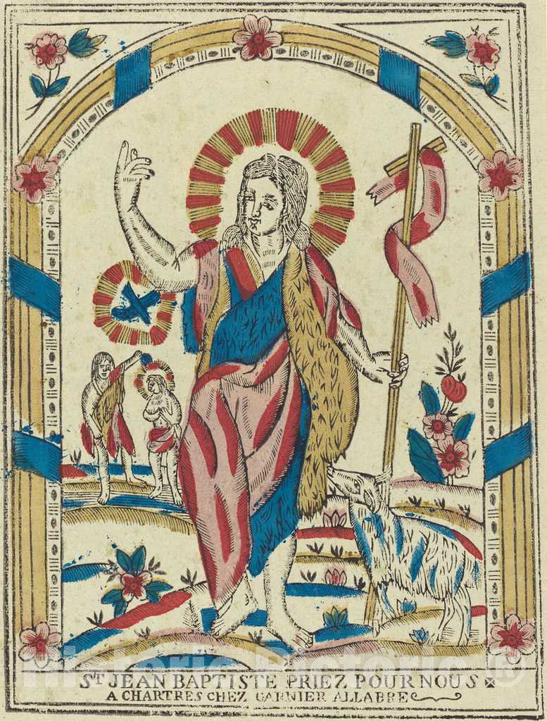 Art Print : Saint John The Baptist Pray for Us, c. 1820 - Vintage Wall Art