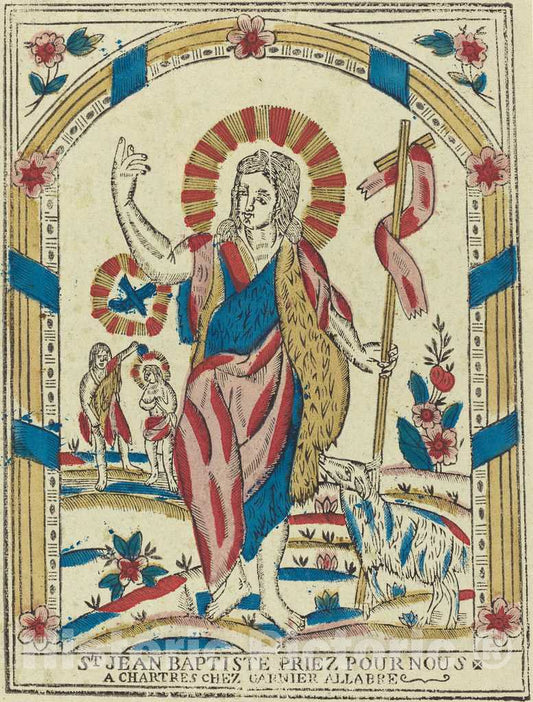 Art Print : Saint John The Baptist Pray for Us, c. 1820 - Vintage Wall Art