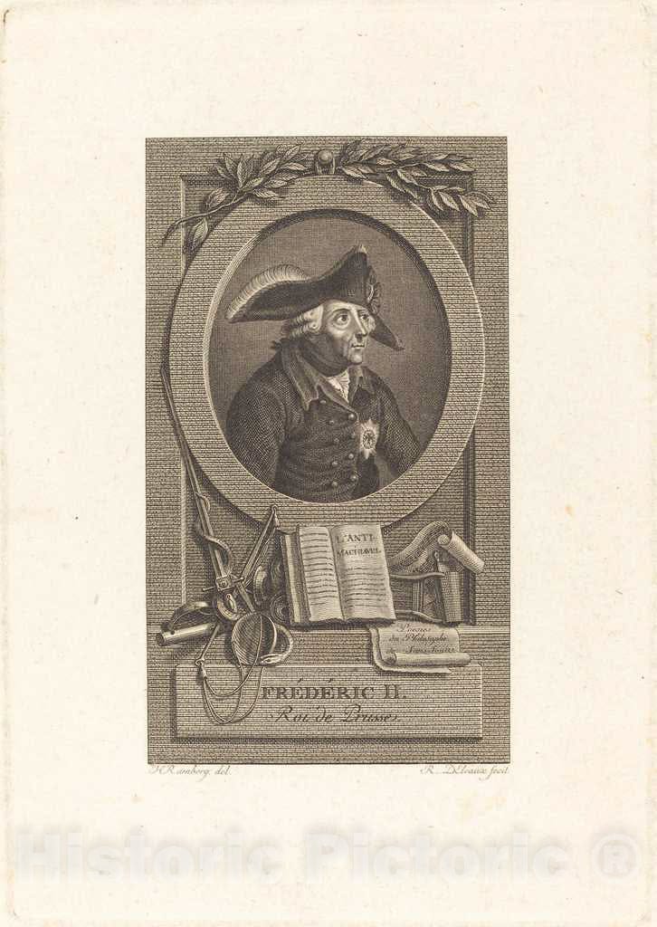 Art Print : Delvaux After Ramberg, Frederick The Great, King of Prussia - Vintage Wall Art