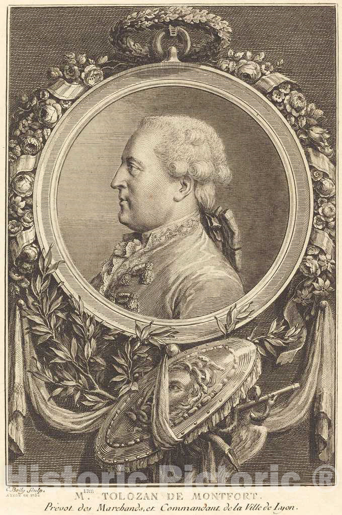 Art Print : Charles-Ange Boily, Tolozan de Montfort, 1786 - Vintage Wall Art