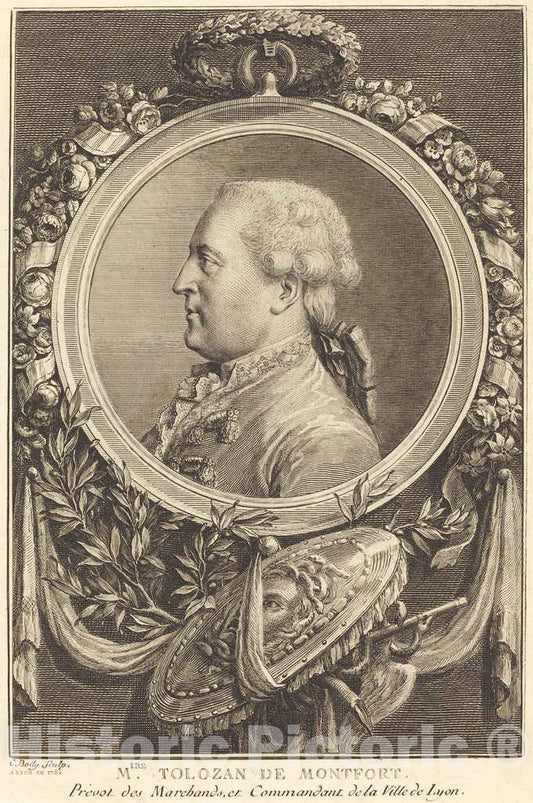 Art Print : Charles-Ange Boily, Tolozan de Montfort, 1786 - Vintage Wall Art