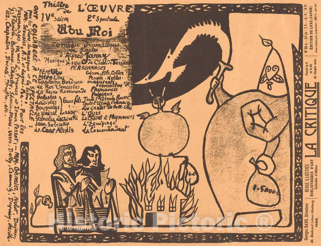 Art Print : Alfred Jarry, Ubu Roi, 1896 - Vintage Wall Art