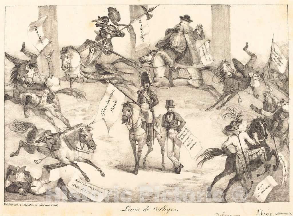 Art Print : EugÃ¨ne Delacroix, LeÃ§on de Voltiges (Trick Riding), 1822 - Vintage Wall Art