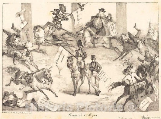 Art Print : EugÃ¨ne Delacroix, LeÃ§on de Voltiges (Trick Riding), 1822 - Vintage Wall Art