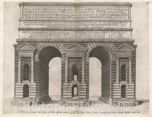 Art Print : Arch of The Claudian Aqueduct, 1549 - Vintage Wall Art