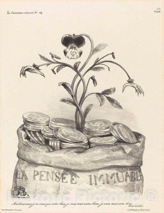 Art Print : Auguste Bouquet, La PensÃ©e Immunable - Vintage Wall Art