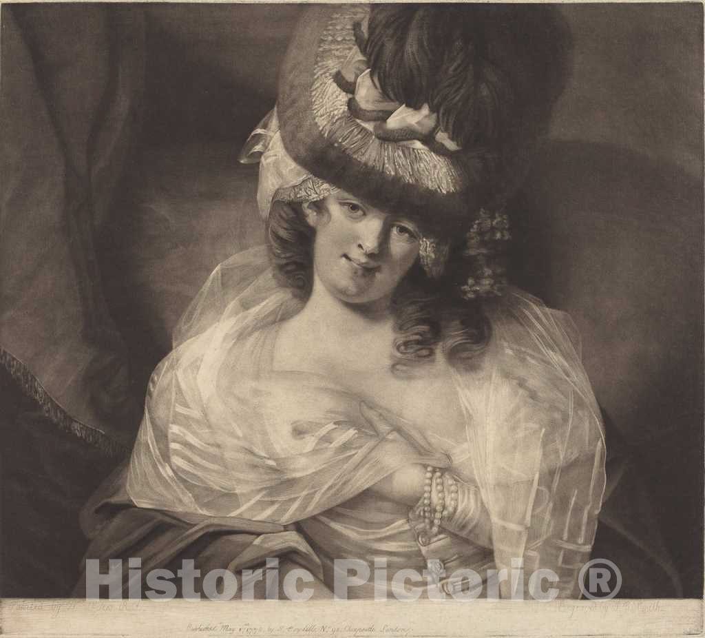 Art Print : Raphael Smith After Peters, Love in Her Eyes Sits Playing, 1778 - Vintage Wall Art