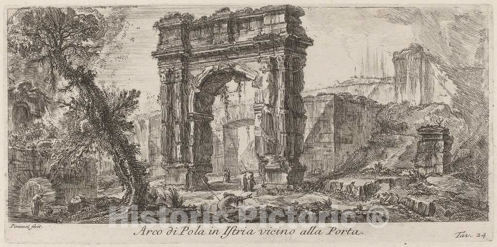 Art Print : Giovanni Battista Piranesi, Arco di Pola in Istria, 1748 - Vintage Wall Art