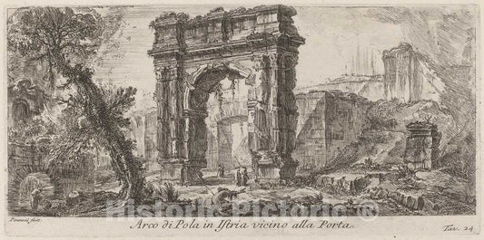 Art Print : Giovanni Battista Piranesi, Arco di Pola in Istria, 1748 - Vintage Wall Art