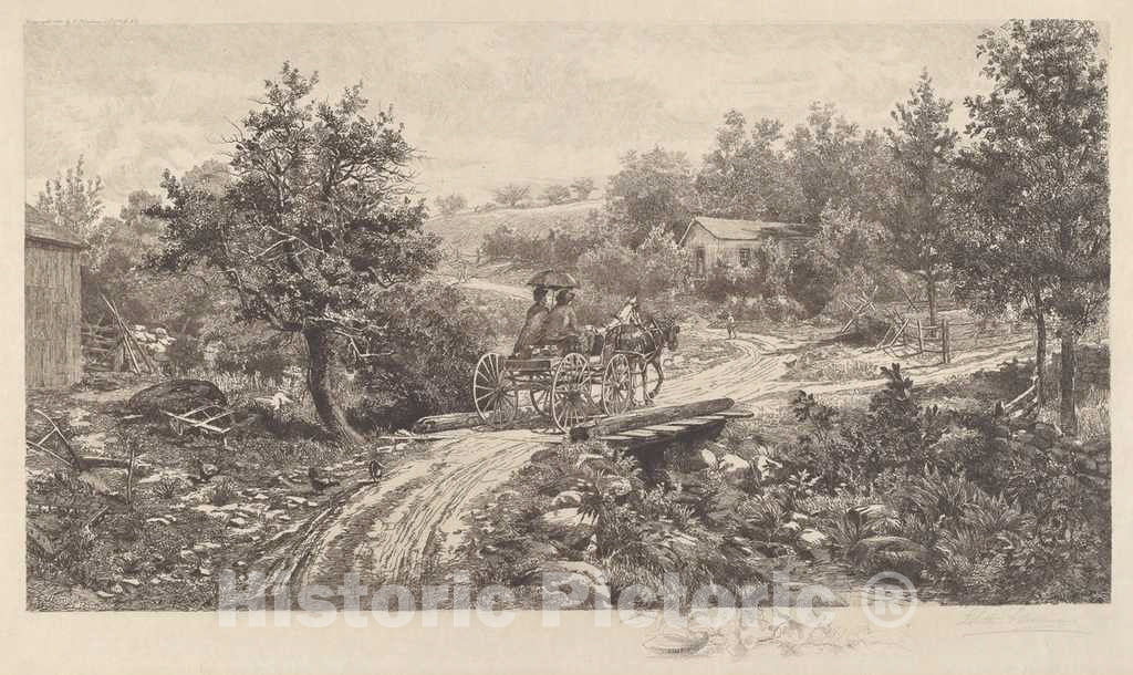 Art Print : Edith Penman, Going to Market, 1889 - Vintage Wall Art
