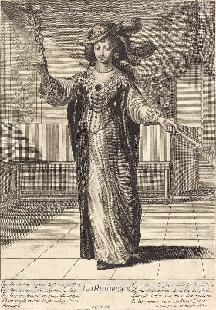 Art Print : Rousselet After GrÃ©goire Huret, La Retorique (Rhetoric) - Vintage Wall Art