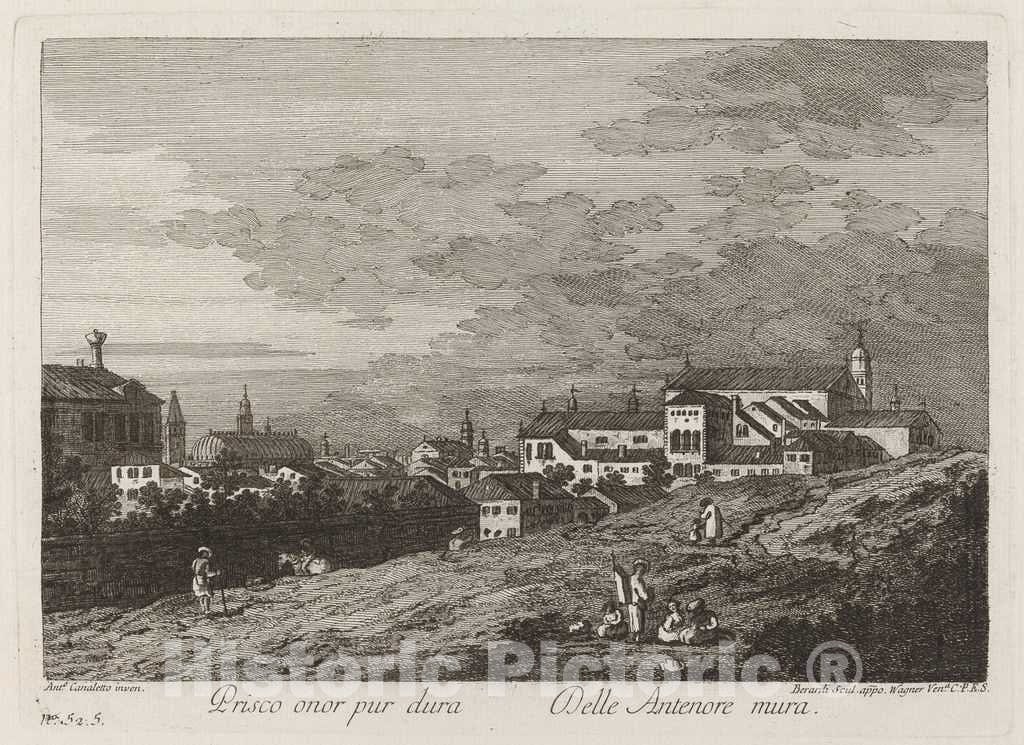 Art Print : Wagner After Canaletto, Prisco onor pur dura, c. 1760 - Vintage Wall Art