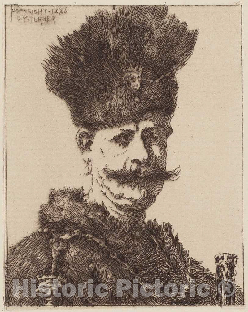 Art Print : Charles Yardley Turner, Portrait of a Man, 1886 - Vintage Wall Art