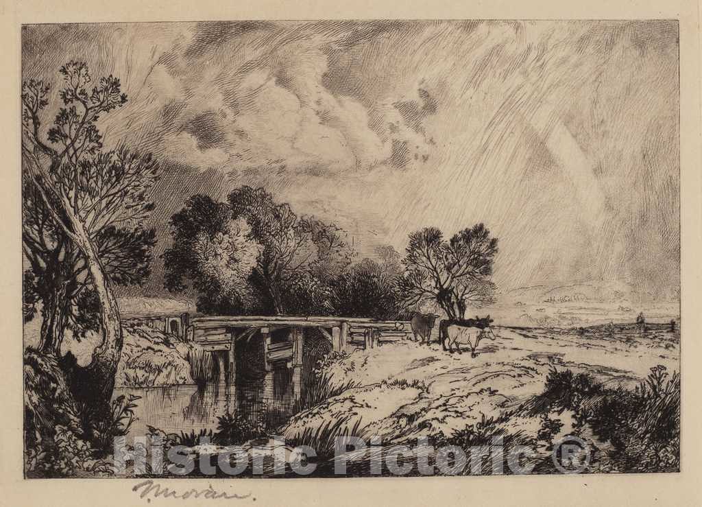 Art Print : Thomas Moran, A Rustic Bridge, 1879 - Vintage Wall Art