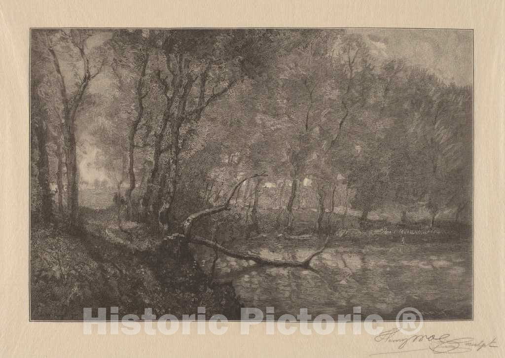 Art Print : Henry Wolf, The Mill Pond, 1902 - Vintage Wall Art