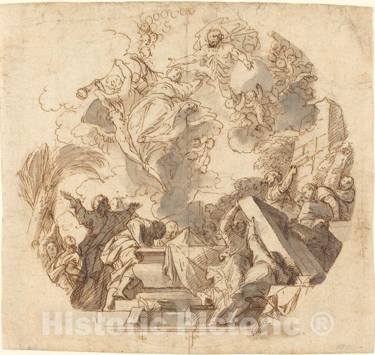 Art Print : Melchior Steidl, The Assumption of The Virgin, 1704 - Vintage Wall Art