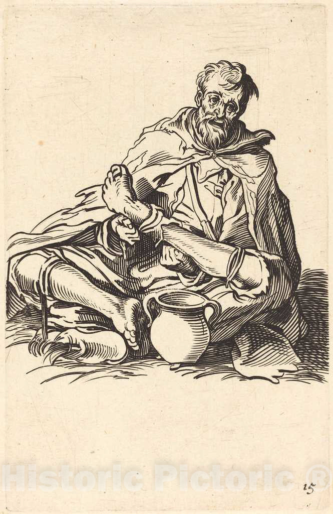 Art Print : Jacques Callot, The Sick Man - Vintage Wall Art