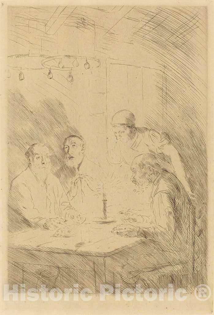 Art Print : Alphonse Legros, Supper of The Poor (Le souper Chez misere) - Vintage Wall Art