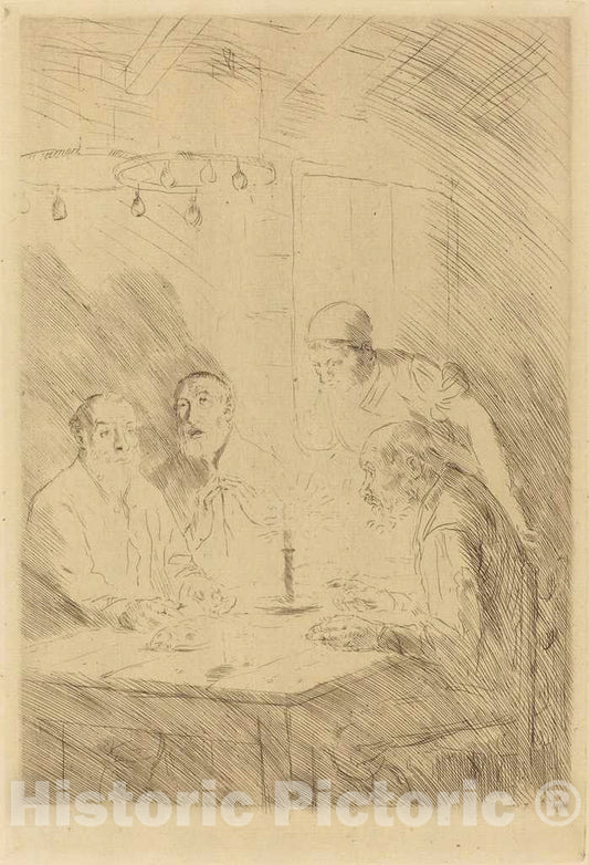 Art Print : Alphonse Legros, Supper of The Poor (Le souper Chez misere) - Vintage Wall Art