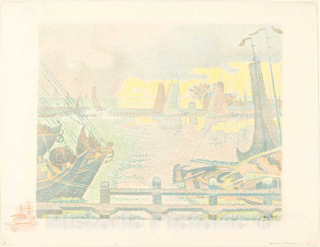 Art Print : Paul Signac, Boats at Flushing (Bateaux Ã  Flessingue), 1895 - Vintage Wall Art