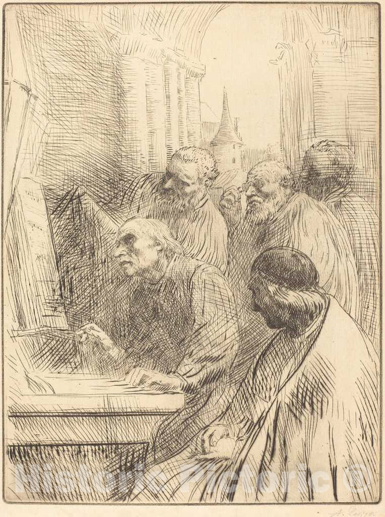 Art Print : Alphonse Legros, Monks at Church (Les Moines a l'eglise) - Vintage Wall Art