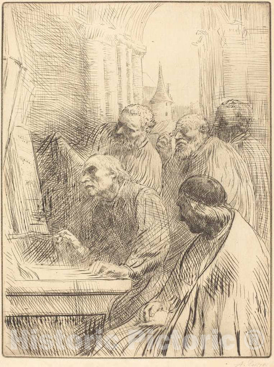 Art Print : Alphonse Legros, Monks at Church (Les Moines a l'eglise) - Vintage Wall Art