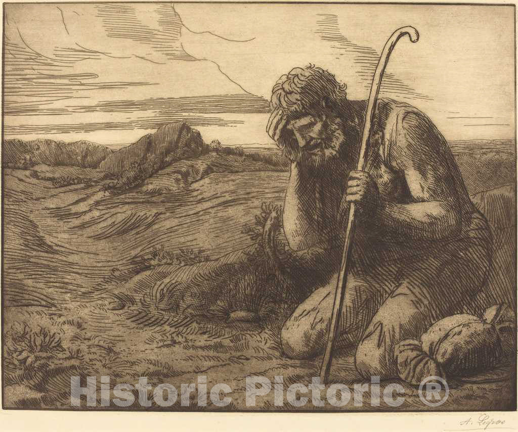 Art Print : Alphonse Legros, The Prodigal Son, 6th Plate (L'enfant prodigue) - Vintage Wall Art
