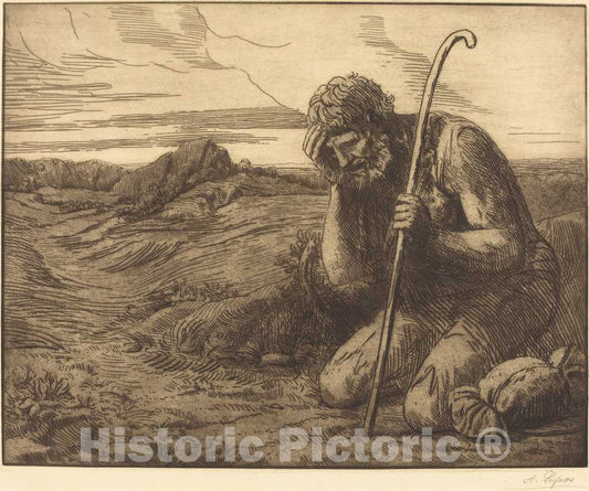 Art Print : Alphonse Legros, The Prodigal Son, 6th Plate (L'enfant prodigue) - Vintage Wall Art