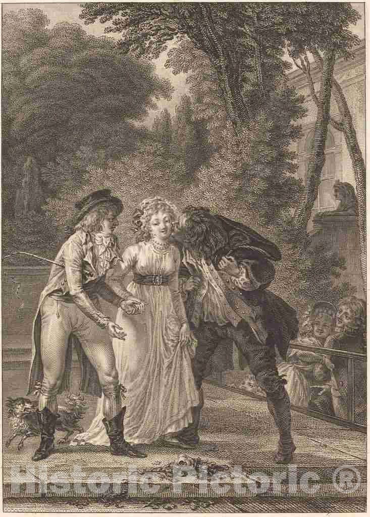 Art Print : LingÃ©e After Jacques TouzÃ©, Le baiser rendu: Le baiser rendu - Vintage Wall Art